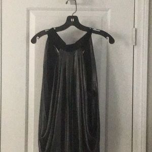 BCBG MaxAzria Shimmering silver/black sleeveless dress